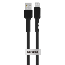 USB кабель Senteo SL-03 Silica Gel 2.4A Lightning 1м- чорний