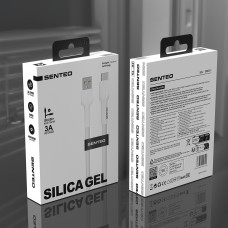USB кабель Senteo SL-03 Silica Gel 3A Type-C 1м- білий