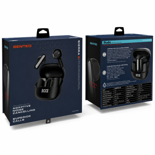 Bluetooth наушники Senteo TWS Sierra 2 True ANC+ENC- черный