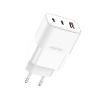 Сетевое зарядное устройство Aspor A883 Fast Charger (USB/2USB-C/65W)- белый
