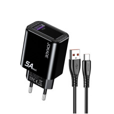 Сетевое зарядное устройство Jokade JB141 (1USB/5A) + кабель Type-C- черный
