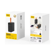 Портативний зарядний пристрій (Повербанк) Aspor A377 80000mAh (3USB/Lightning/Type-C/22.5W)- чорний