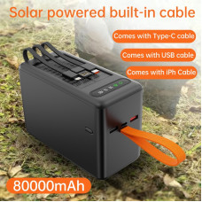 Портативний зарядний пристрій (Повербанк) Aspor A377 80000mAh (3USB/Lightning/Type-C/22.5W)- чорний