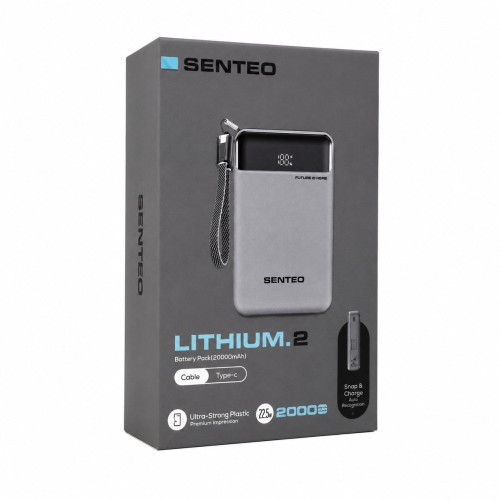 Портативний зарядний пристрій (Повербанк) Senteo PS2-02 20000mAh 22.5W- чорний-сірий