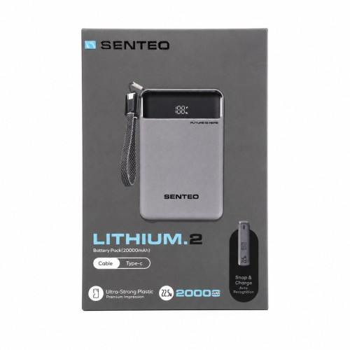 Портативний зарядний пристрій (Повербанк) Senteo PS2-02 20000mAh 22.5W- чорний-сірий