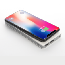 Портативний зарядний пристрій (Повербанк) Aspor A341W 8000 mAh- біло-сірий