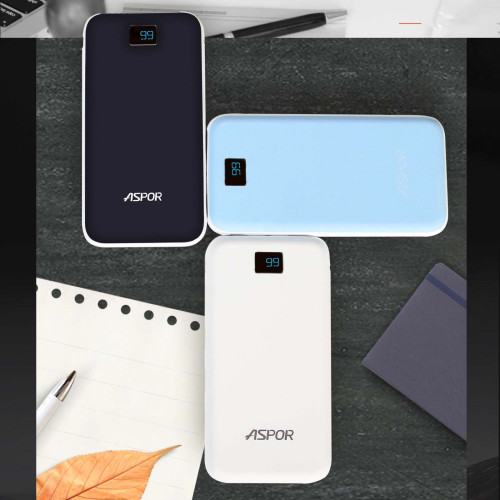 Портативний зарядний пристрій (Повербанк) Aspor A386 12000 mAh- чорний