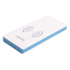 Портативний зарядний пристрій (Повербанк) Aspor A341W 8000 mAh- біло-блакитний