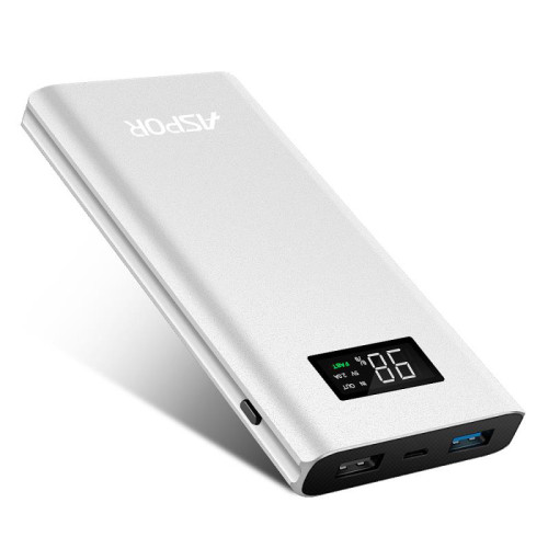 Портативний зарядний пристрій (Повербанк) Aspor Q388 10000 mAh- срібло
