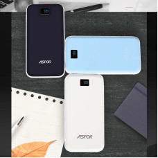 Портативний зарядний пристрій (Повербанк) Aspor A386 12000 mAh- голубой