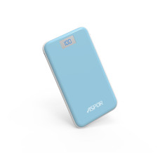 Портативний зарядний пристрій (Повербанк) Aspor A386 12000 mAh- голубой