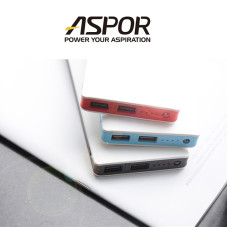 Портативний зарядний пристрій (Повербанк) Aspor A341 10000 mAh- білий-чорний