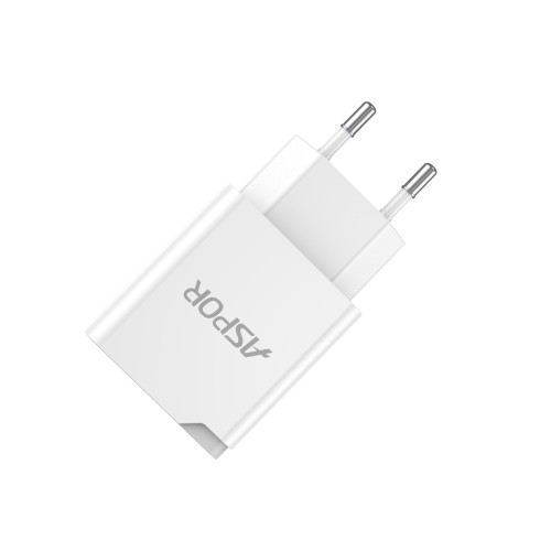 Мережевий зарядний пристрій Aspor A826 PD (20W/USB/Type-C) + кабель USB –  Lightning- білий