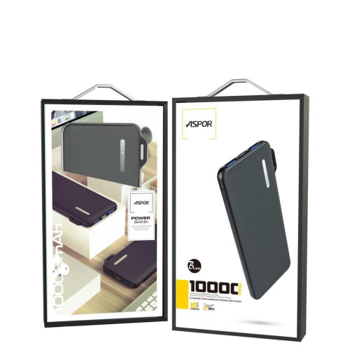 Портативний зарядний пристрій (Повербанк) Aspor A359 10000 mAh- чорний
