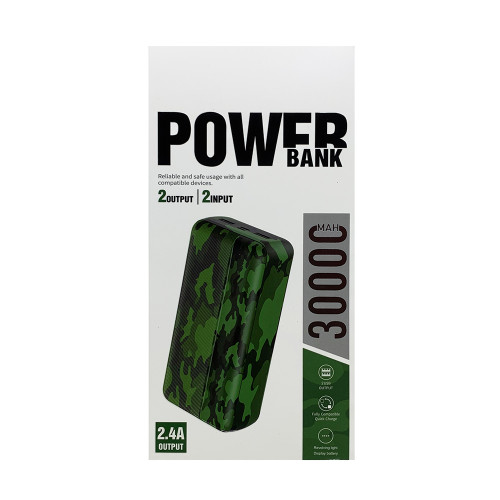 Портативний зарядний пристрій (Повербанк) Aspor 30000 mAh (2USB/2.4A)- зелений камуфляж